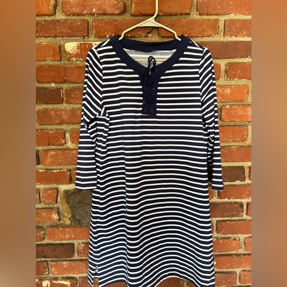 Lands' End Other - Lands End women's Nautical striped Navy/white Swim Cover Up Dress Size M 10-12